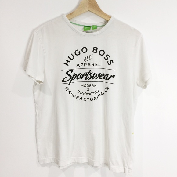 Hugo Boss Other - Hugo Boss White graphic T-shirt Sz Medium